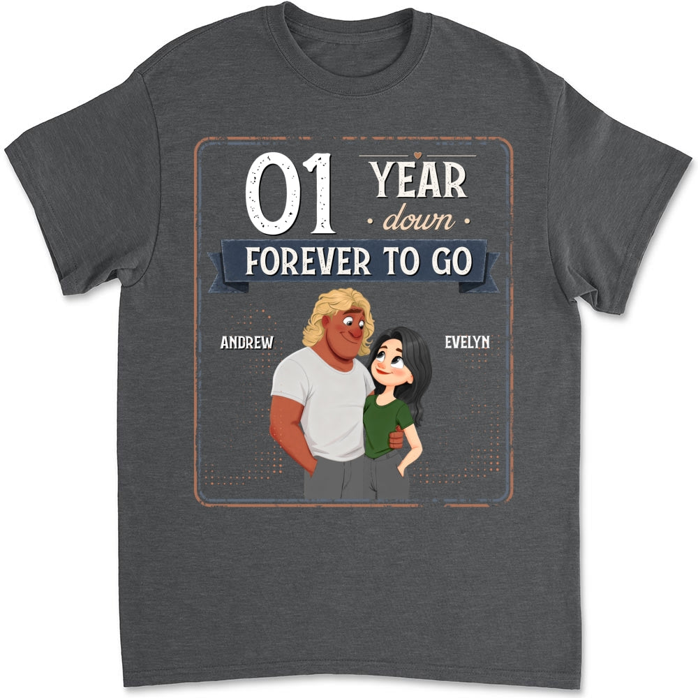 Custom Christmas Anniversary Keepsake Gifts For Husband • Years Down Forever To Go - Personalized Shirt