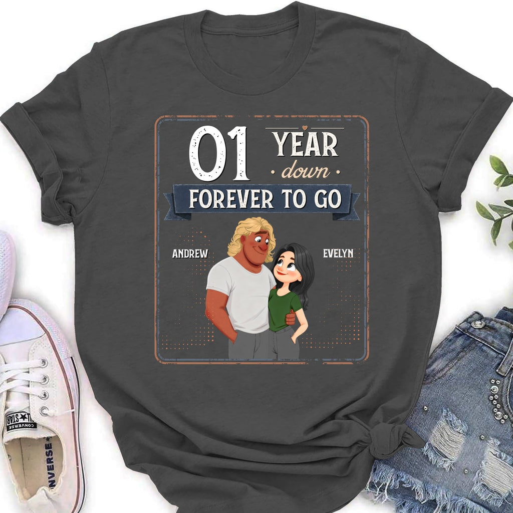 Custom Christmas Anniversary Keepsake Gifts For Husband • Years Down Forever To Go - Personalized Shirt