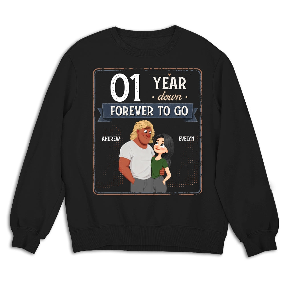 Custom Christmas Anniversary Keepsake Gifts For Husband • Years Down Forever To Go - Personalized Shirt