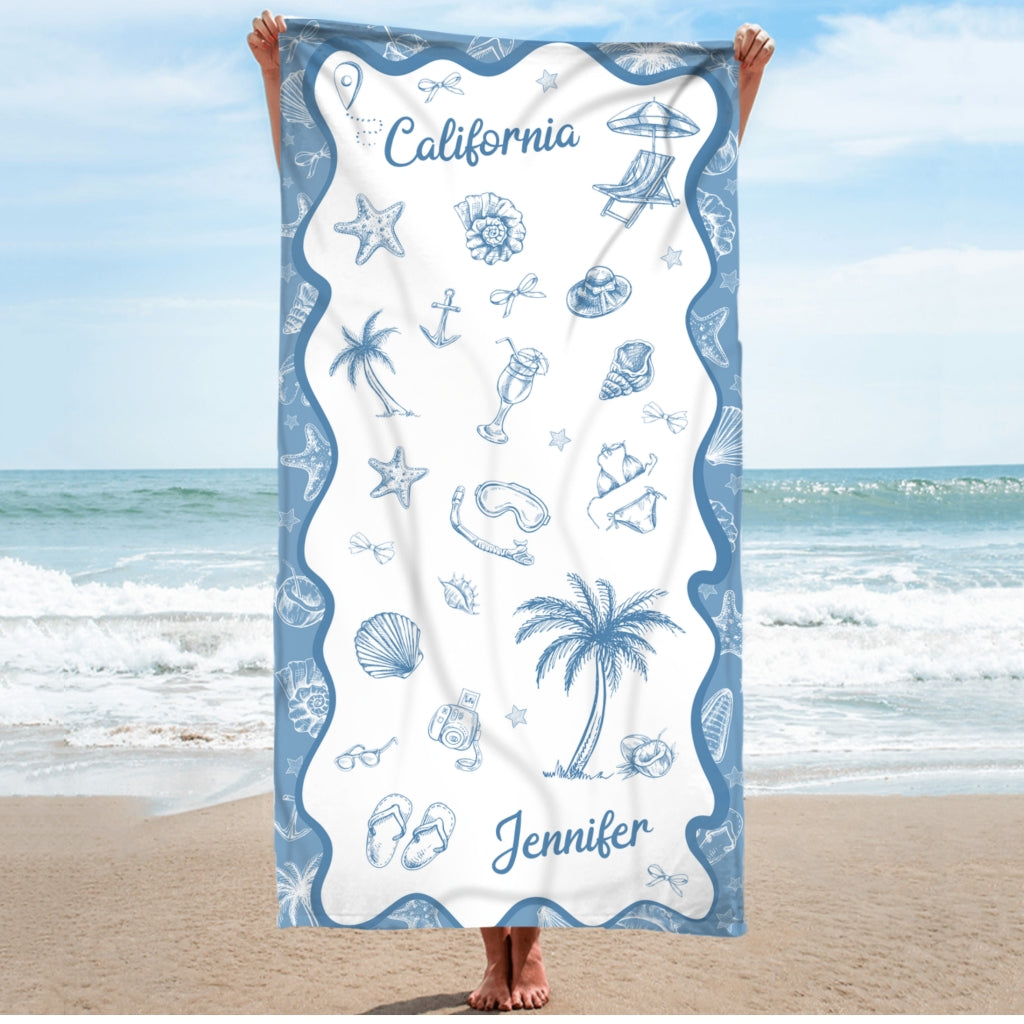 Beach Vacation - Personalized Beach Towel