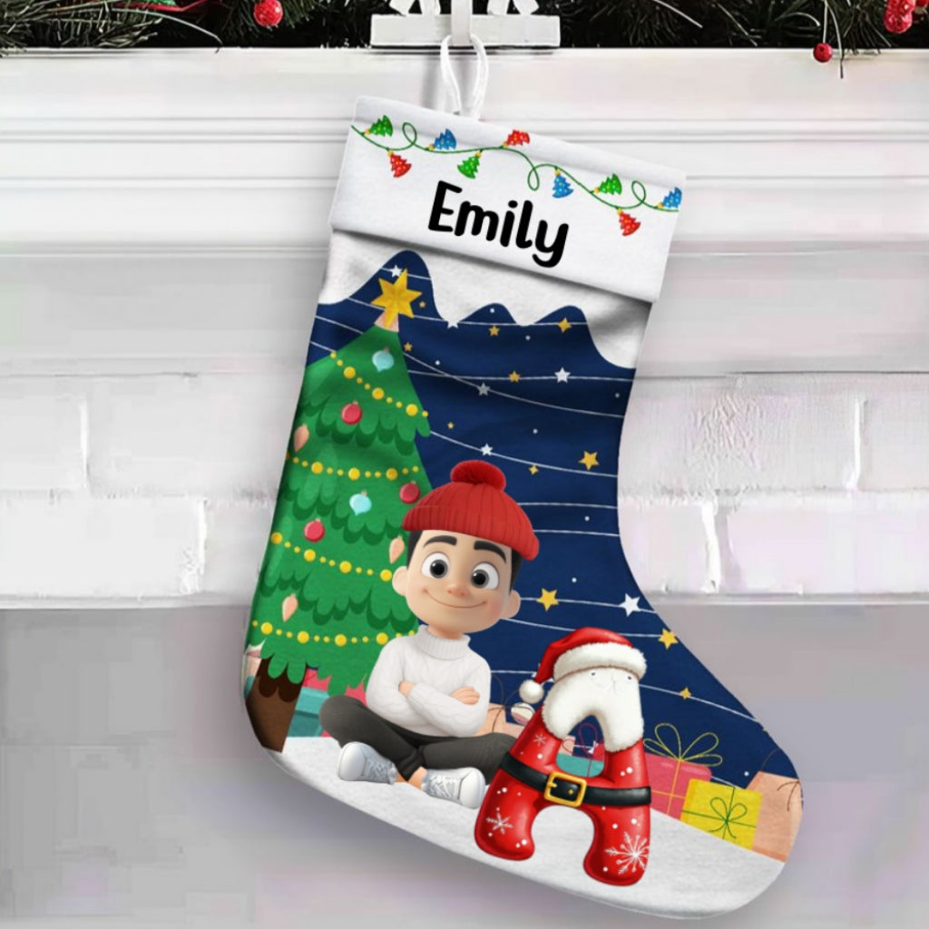 Custom Christmas Gifts for Grandkids, Holiday Decor • Snowbaby - Personalized Christmas Stocking