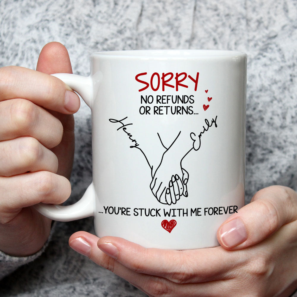 Custom Anniversary Keepsake Gifts For Couple • You Are Stuck With Me Forever - Personalized Coffee Mug