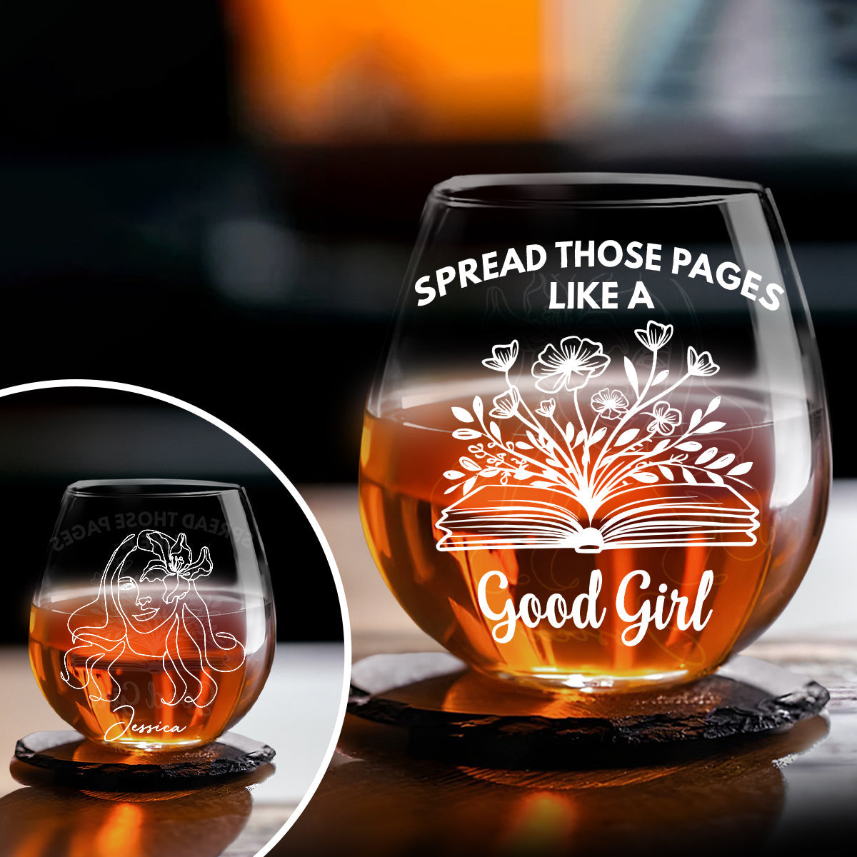 Spread Those Pages Like a Good Girl - Personalized Wine Glass