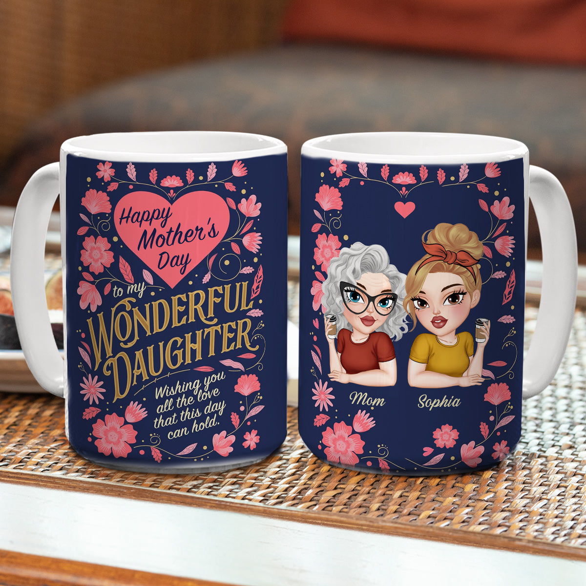 Custom Christmas & Birthday Gift for Mom • To My Wonderful Daughter - Personalized Coffee Mug