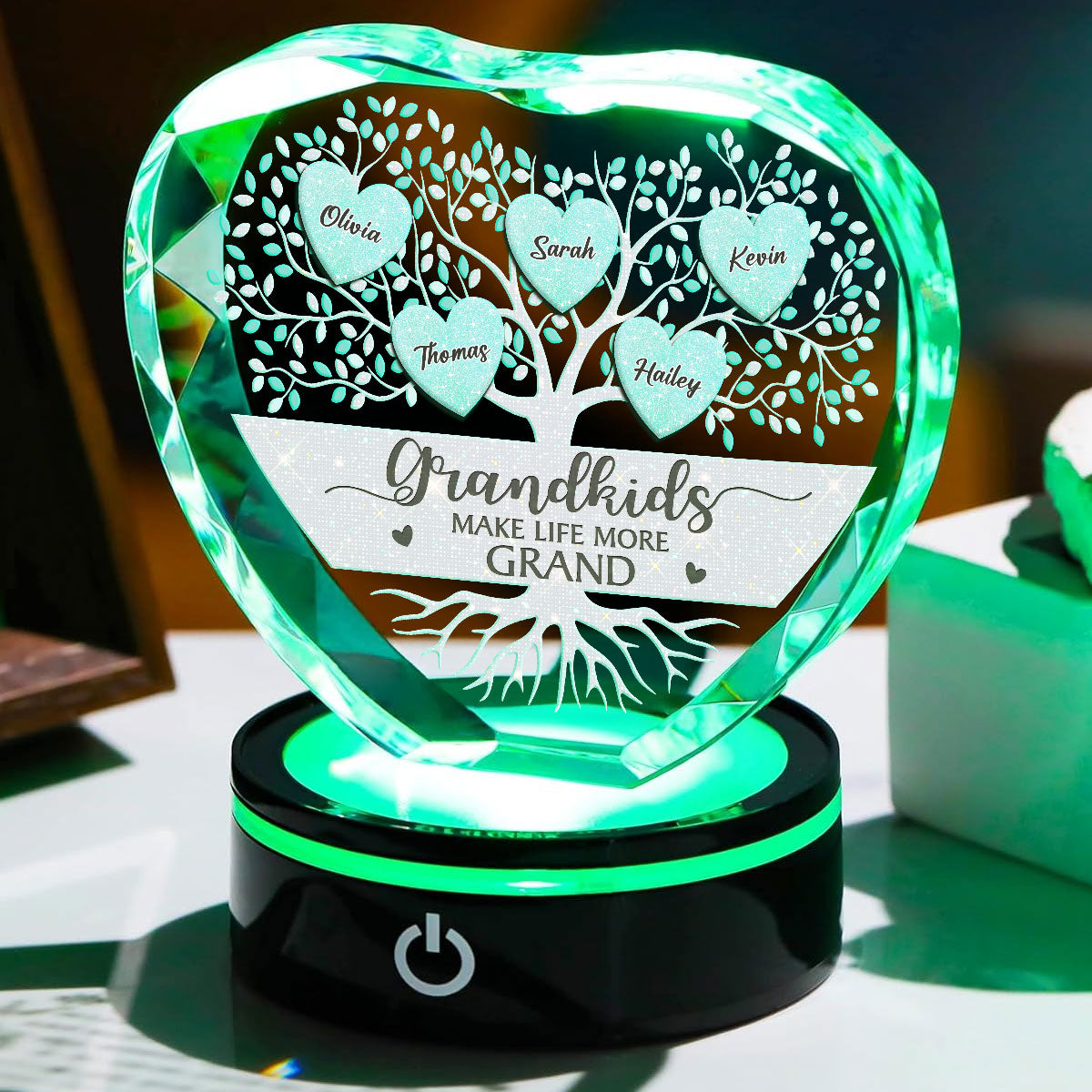 Lovely Grandkids - Personalized Crystal Led Light