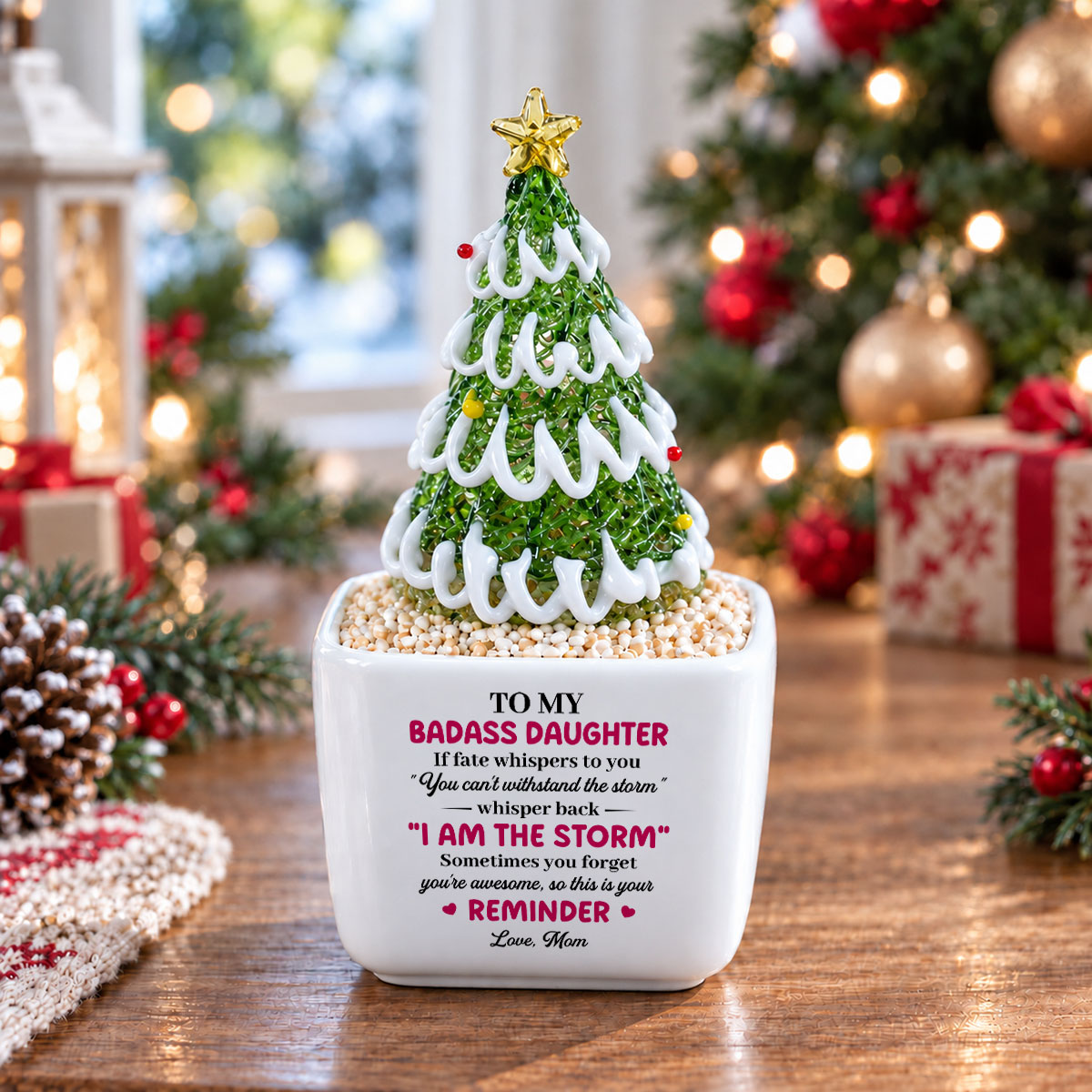 My Lovely Daughter - Personalized Glass Christmas Tree