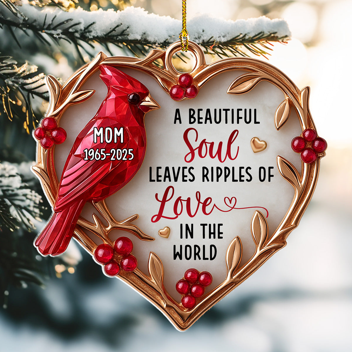 Custom Memorial Christmas Ornament, Sympathy Keepsake •  A Beautiful Soul - Personalized Acrylic Ornament