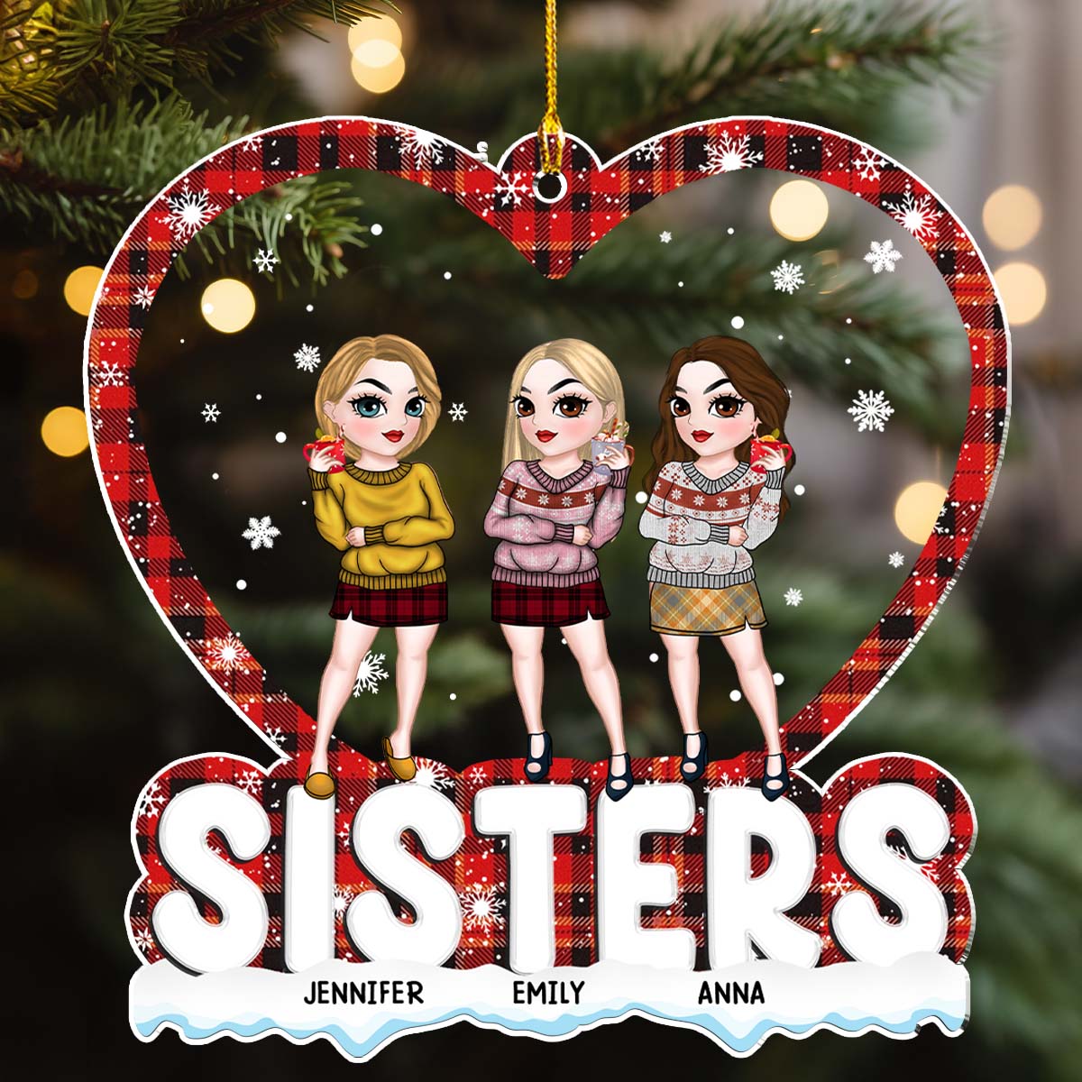 Custom Friendship Christmas Ornament, Best Friend Gift •  Merry Christmas My Bestie - Personalized Acrylic Ornament