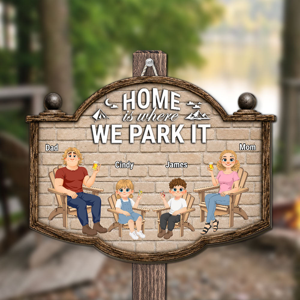 Custom Family Campground Sign, Campsite Outdoor Wall Decor • Life On The Road Together - Personalized Wood Sign