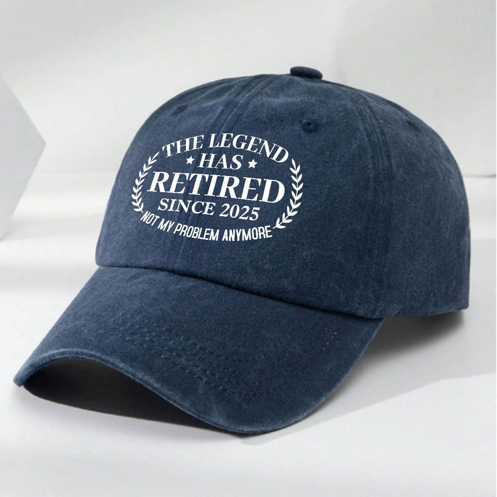 The Legend Has Retired - Personalized Vintage Washed Denim Cap