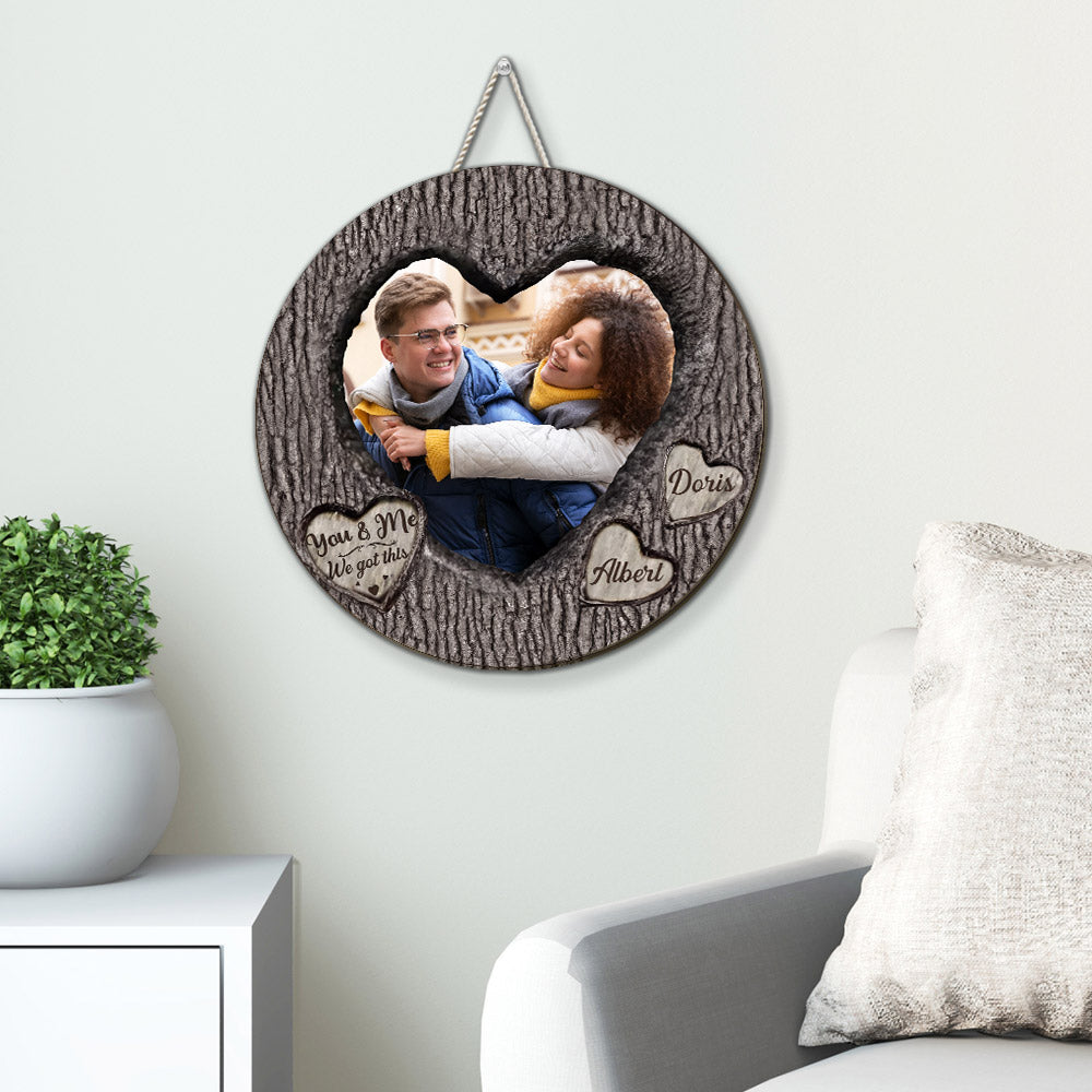 Custom Photo Couple Anniversary Wall Decor Keepsake Gift • You And Me - Personalized Wood Sign