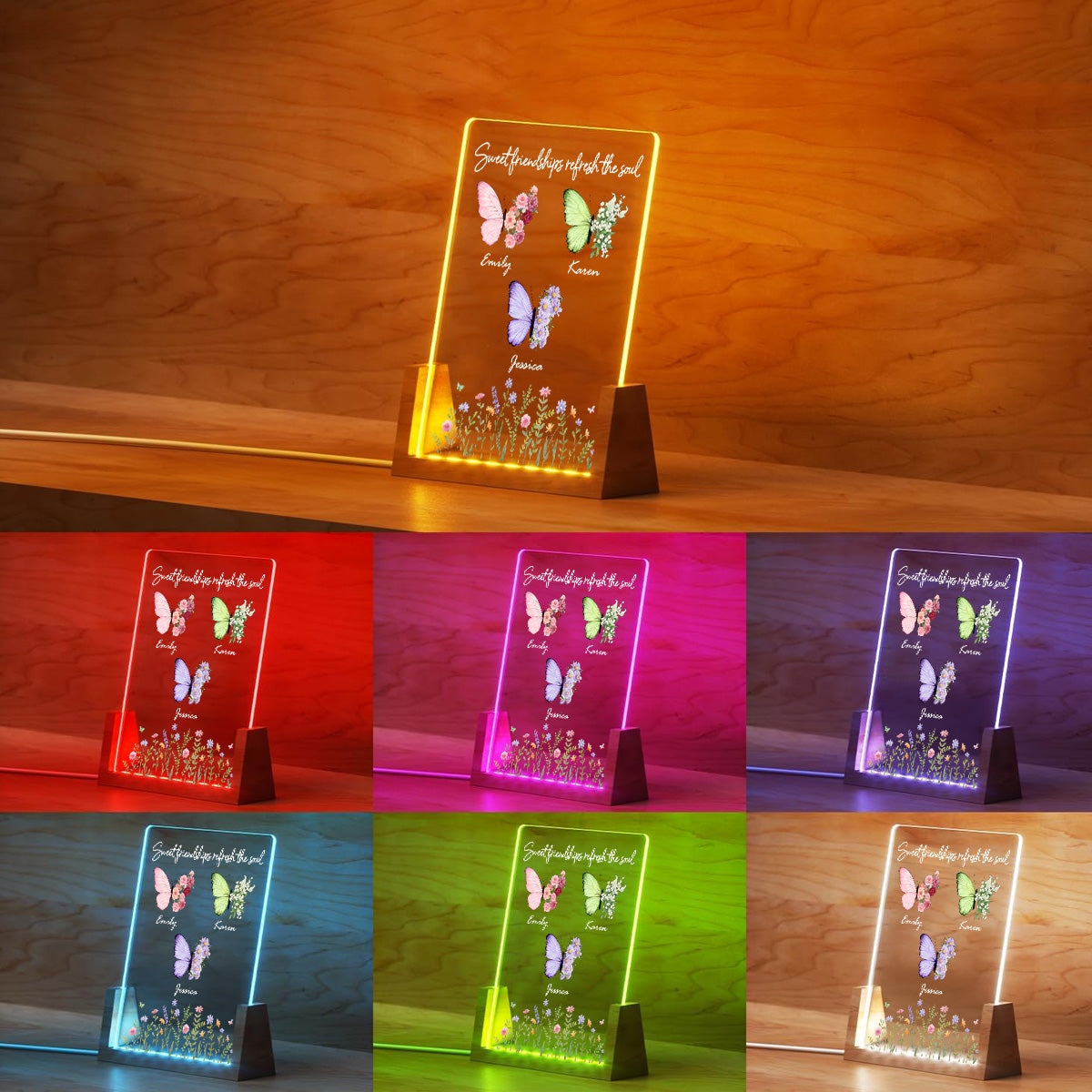 Custom Gift for Best Friends, Sister, Birthday & Christmas • A True Friend Refreshes You - Personalized Night Light