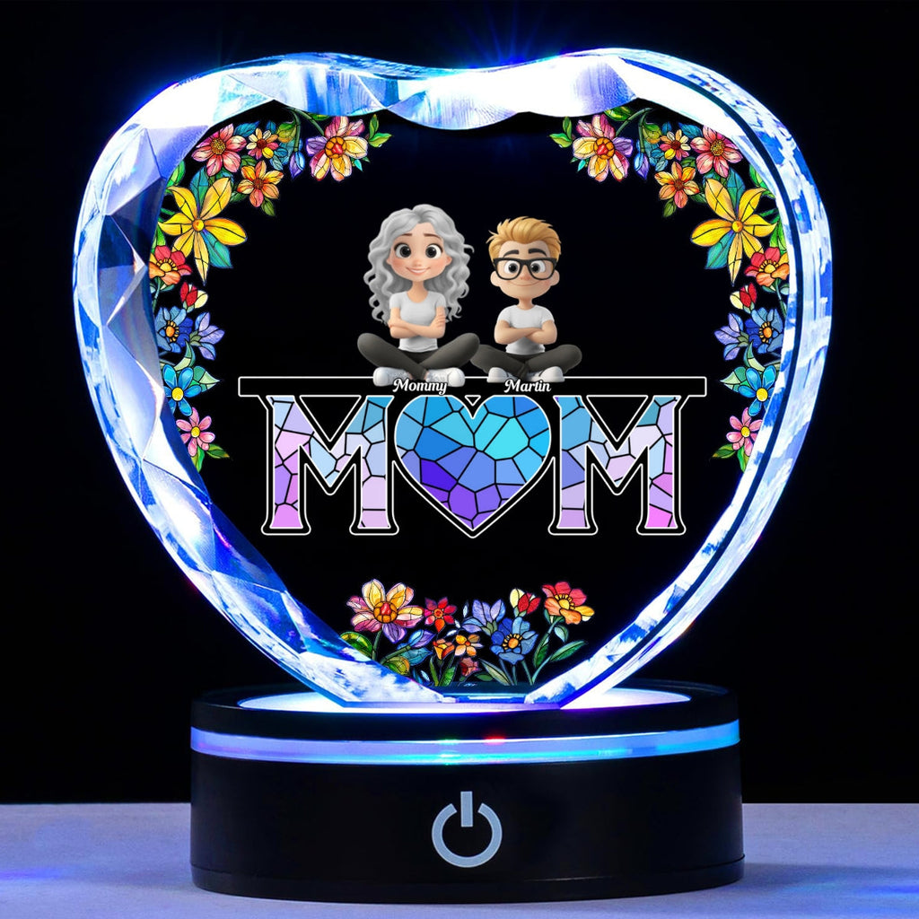 Mommy And Children - Personalized Crystal Led Light