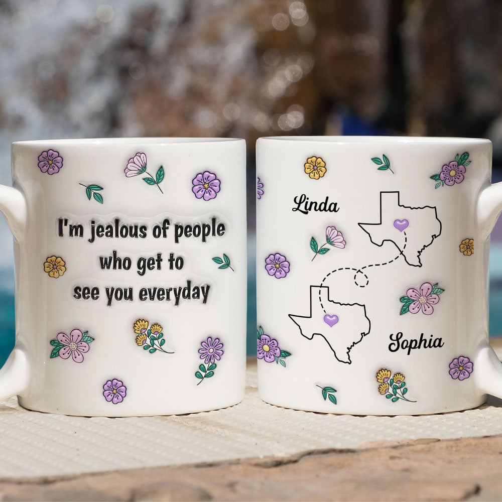 Custom Best Friend, Christmas & Birthday Friendship Keepsake Gift • I Am Jealous - Personalized 3D Inflated Effect Mug
