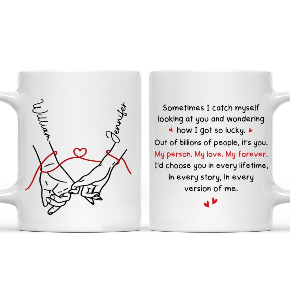 Custom Anniversary Keepsake Gifts For Couple • How Lucky I Am - Personalized Coffee Mug