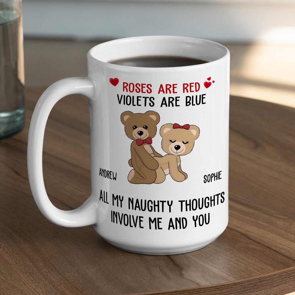 Custom Anniversary Keepsake Gifts For Couple • Naughty Thoughts - Personalized Coffee Mug