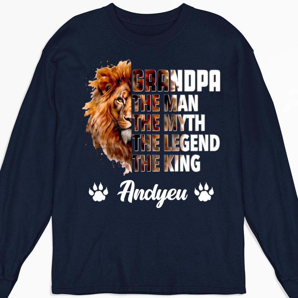 Custom Father's Day, Special Gift for Dad & Grandpa • Dad Is The King - Personalized Shirt