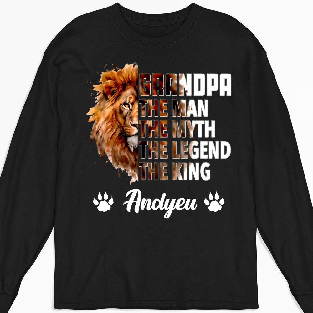 Custom Father's Day, Special Gift for Dad & Grandpa • Dad Is The King - Personalized Shirt