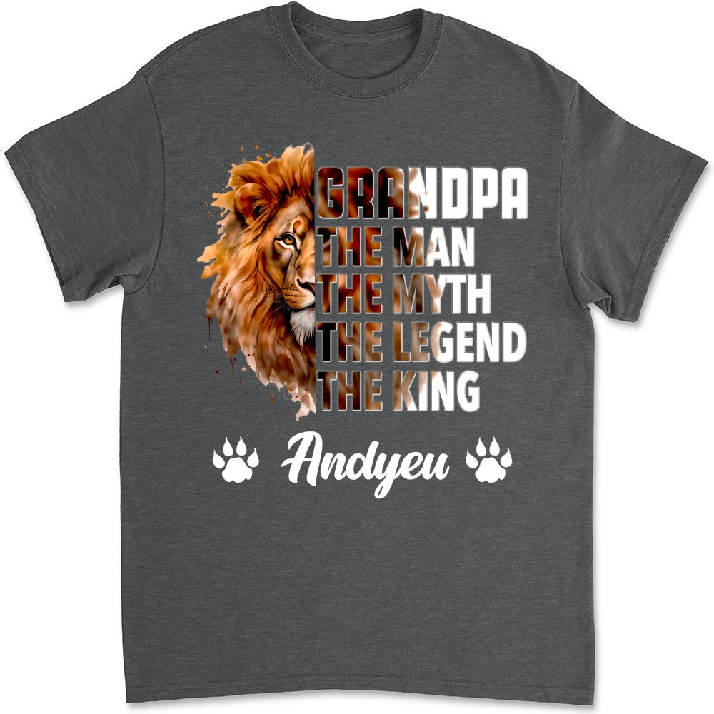 Custom Father's Day, Special Gift for Dad & Grandpa • Dad Is The King - Personalized Shirt