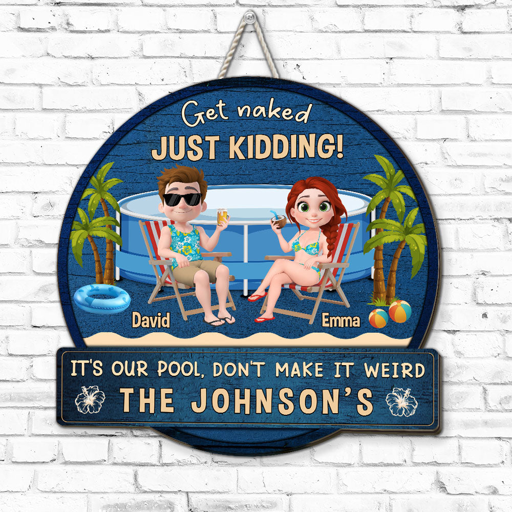Custom Home & Wall Decor, Birthday & Christmas Gift • Naked Jokes Only Jokes Here - Personalized Wood Sign