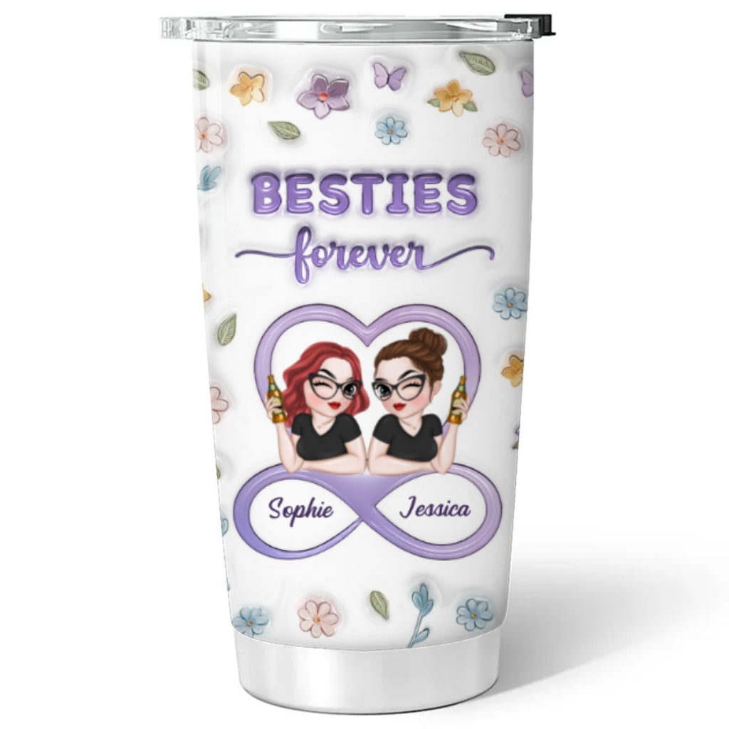 Custom Christmas Birthday Gifts For Best Friend • Besties Forever Version 3 - Personalized 3D Inflated Effect Tumbler