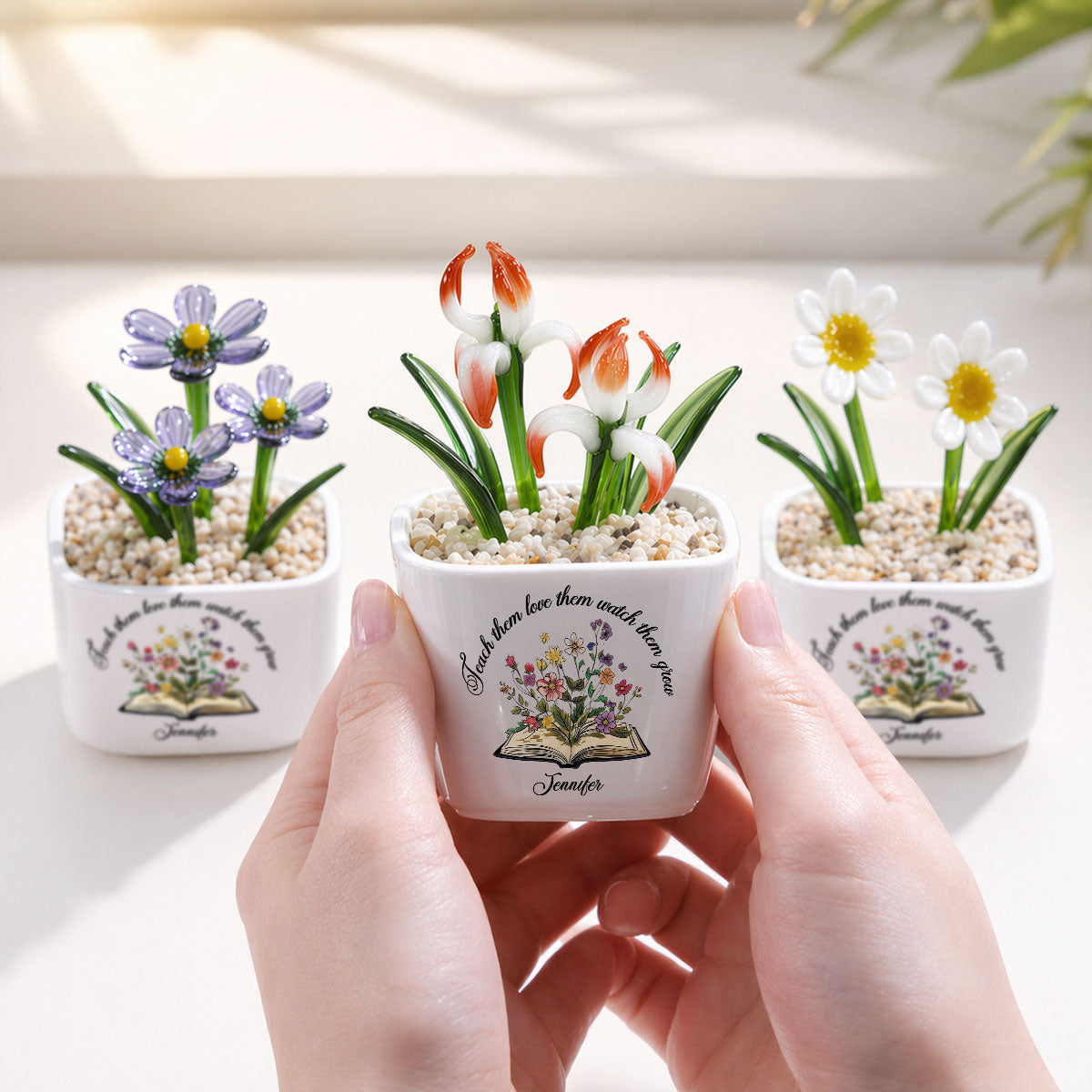 Plant Seeds Watch Bloom - Personalized Glass Birth Month Flower