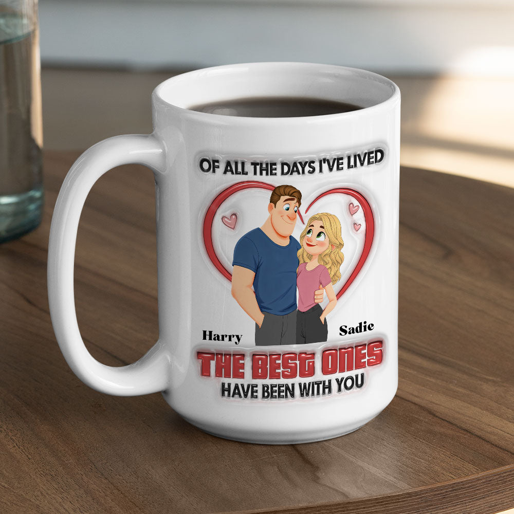 Custom Anniversary Keepsake Gifts For Couple • The Best Day - Personalized 3D Inflated Effect Mug