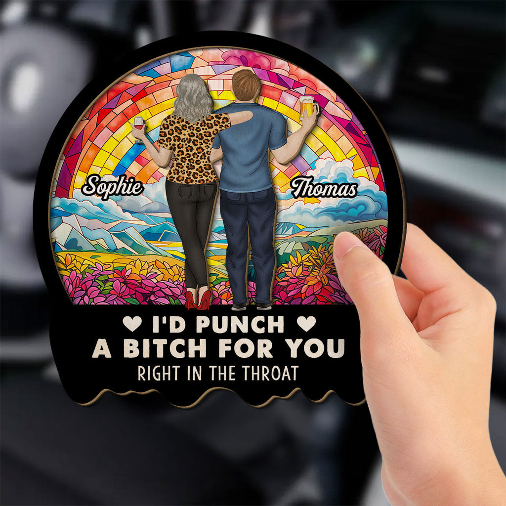A Punch for Best Friends - Personalized Car Visor Clip