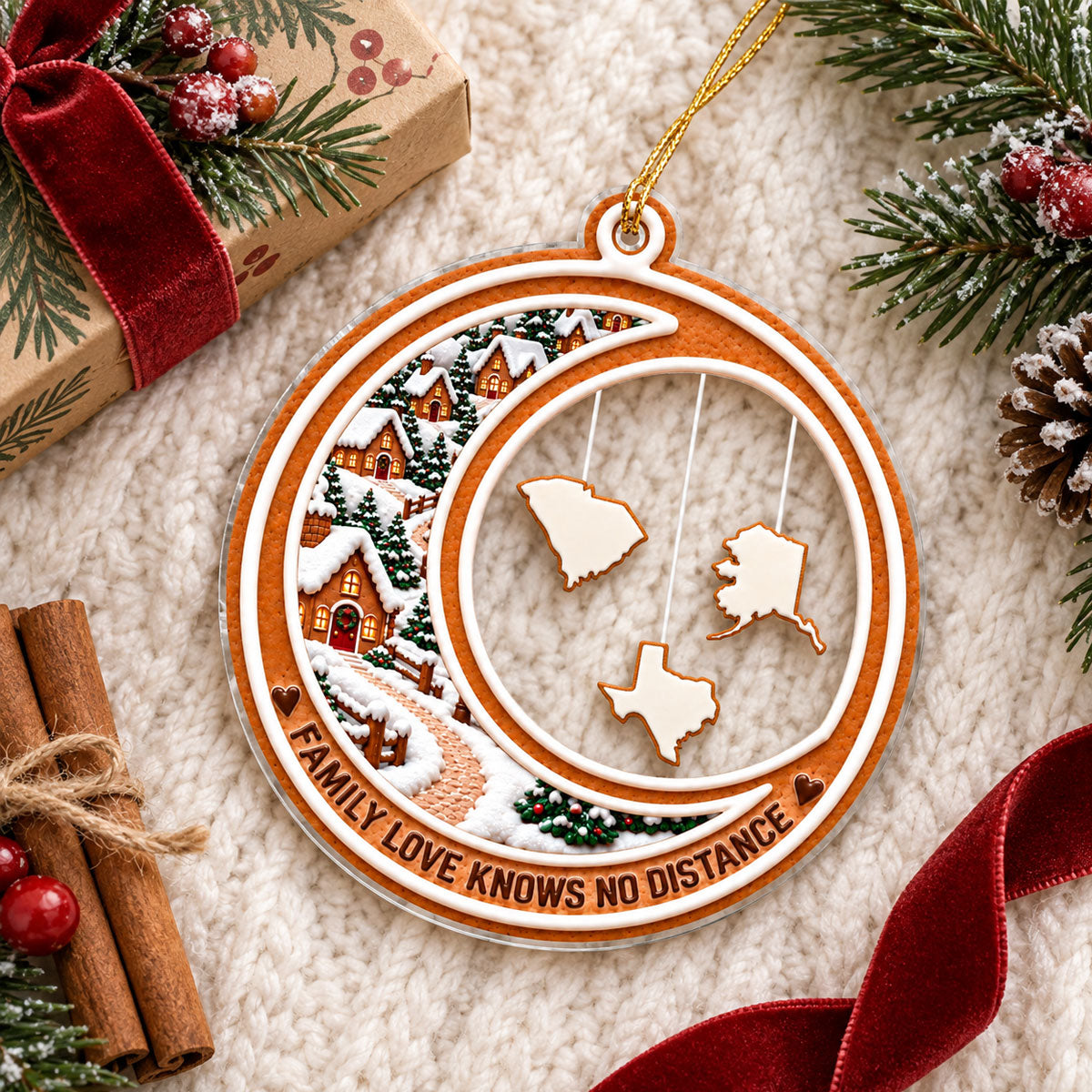 Custom Keepsake Christmas Ornament •  Family Without Borders - Personalized Acrylic Ornament