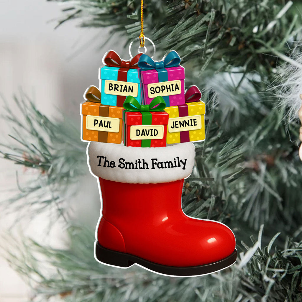 Custom Family Ornament, Christmas Gift for Family Members •  Our Family Is A Gift From Santa - Personalized Acrylic Ornament