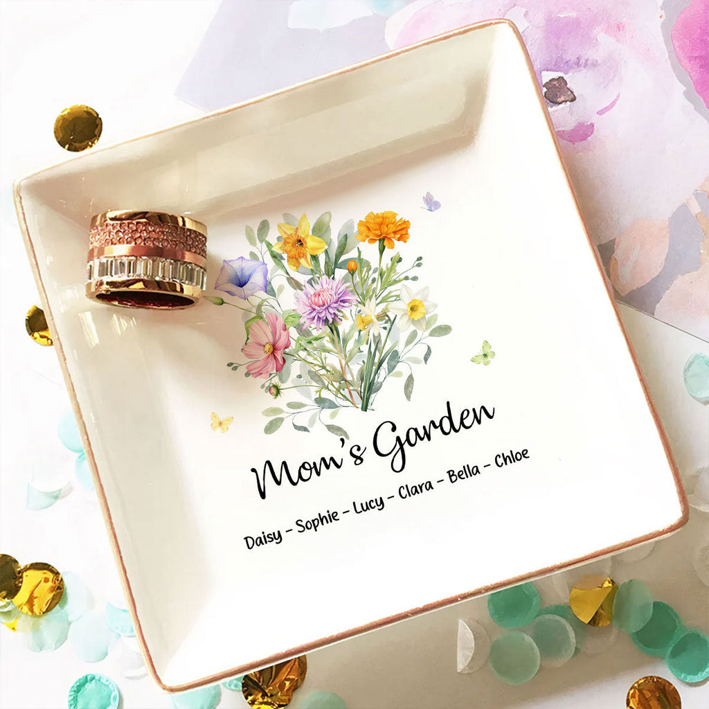 Custom Daughter Trinket Dish, Meaningful Birthday Gift For Her • My Garden - Personalized Jewelry Dish