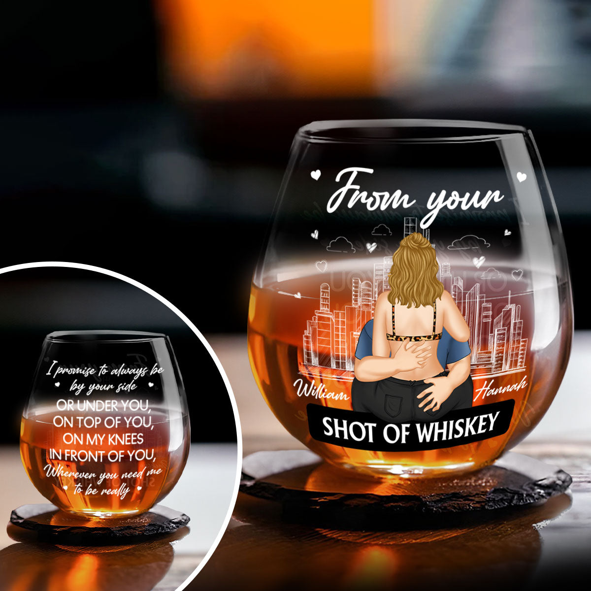 Promise To Always Be By Your Side - Personalized Wine Glass