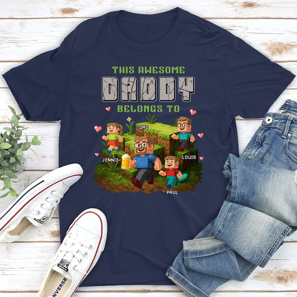 Custom Father's Day, Special Gift for Dad & Grandpa • Dad Blocky Quest - Personalized Shirt
