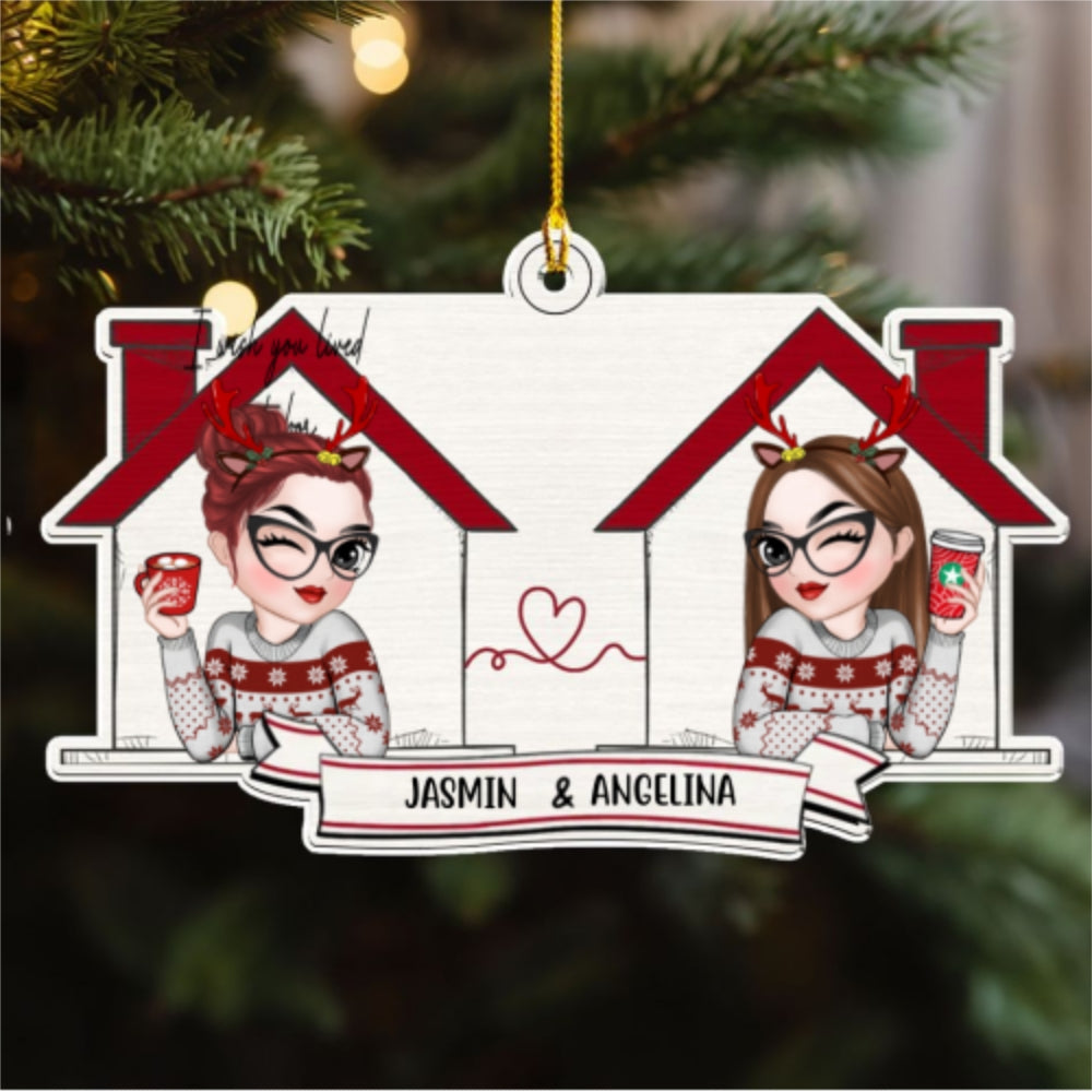 Custom Friendship Christmas Ornament, Best Friend Gift •  I Wish We Lived Closer - Personalized Acrylic Ornament