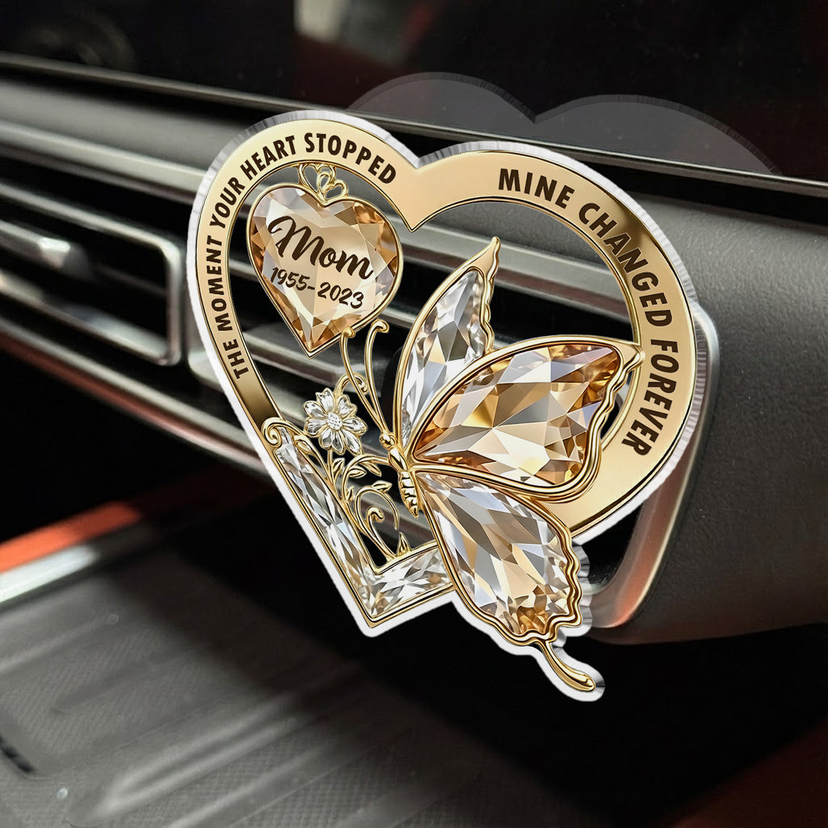 The Moment My Heart Changed Forever - Personalized Car Vent Clip
