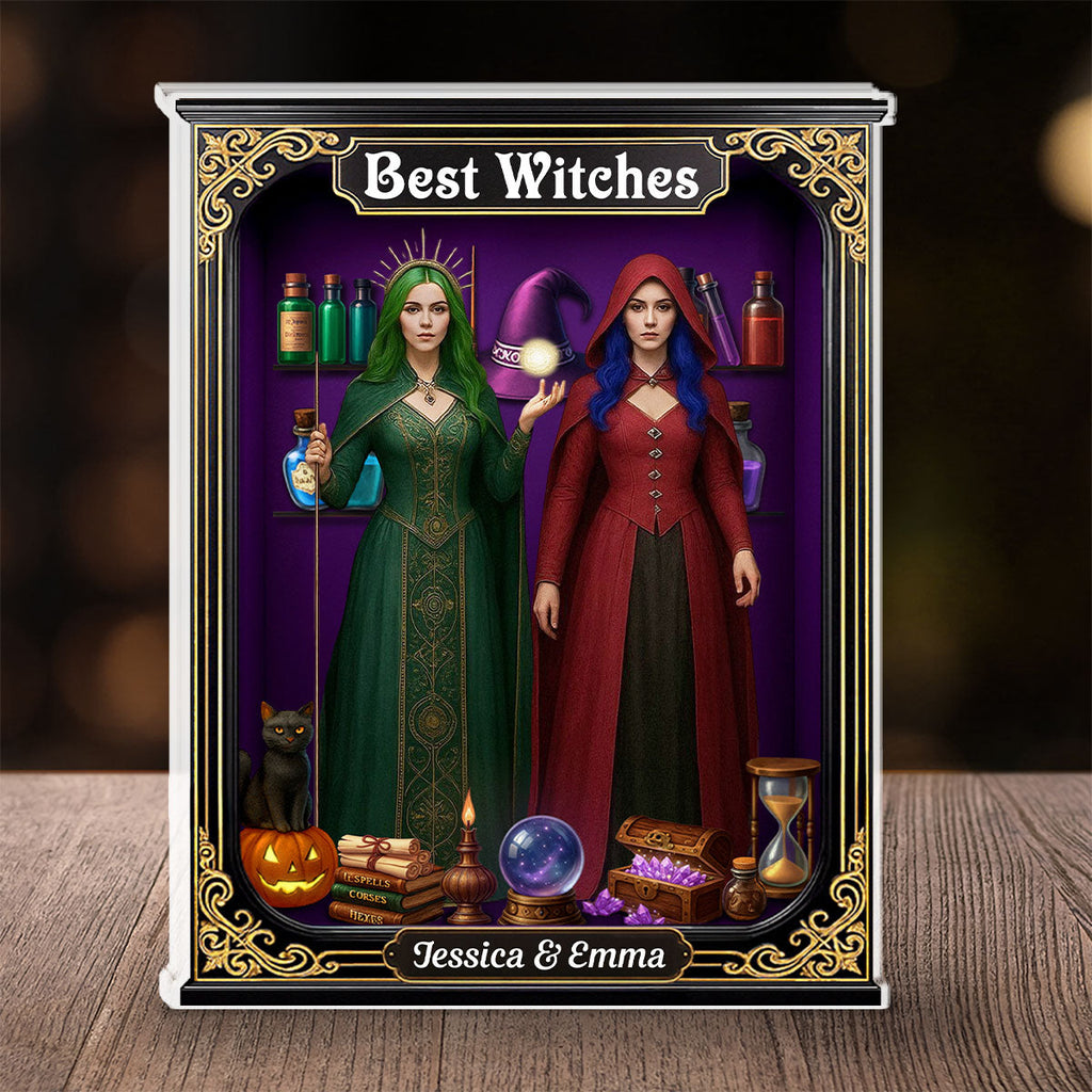 Custom Friendship Decor, Christmas Birthday Gifts For Best Friend • Best Witches - Personalized Acrylic Plaque