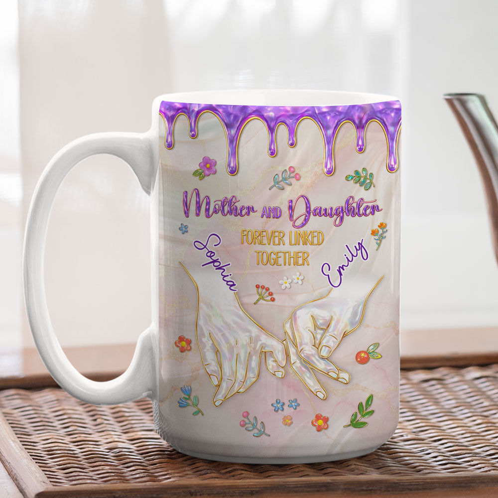 Custom Mother's Day Gift for Mom & Grandma • Forever Linked Together - Personalized 3D Inflated Effect Mug