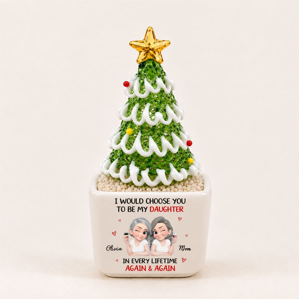 Choose You - Personalized Glass Christmas Tree