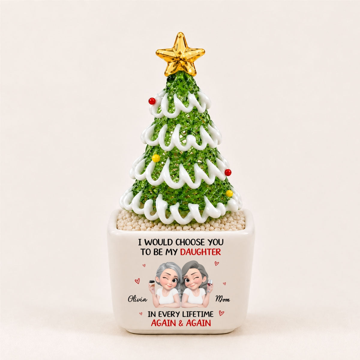 Choose You - Personalized Glass Christmas Tree
