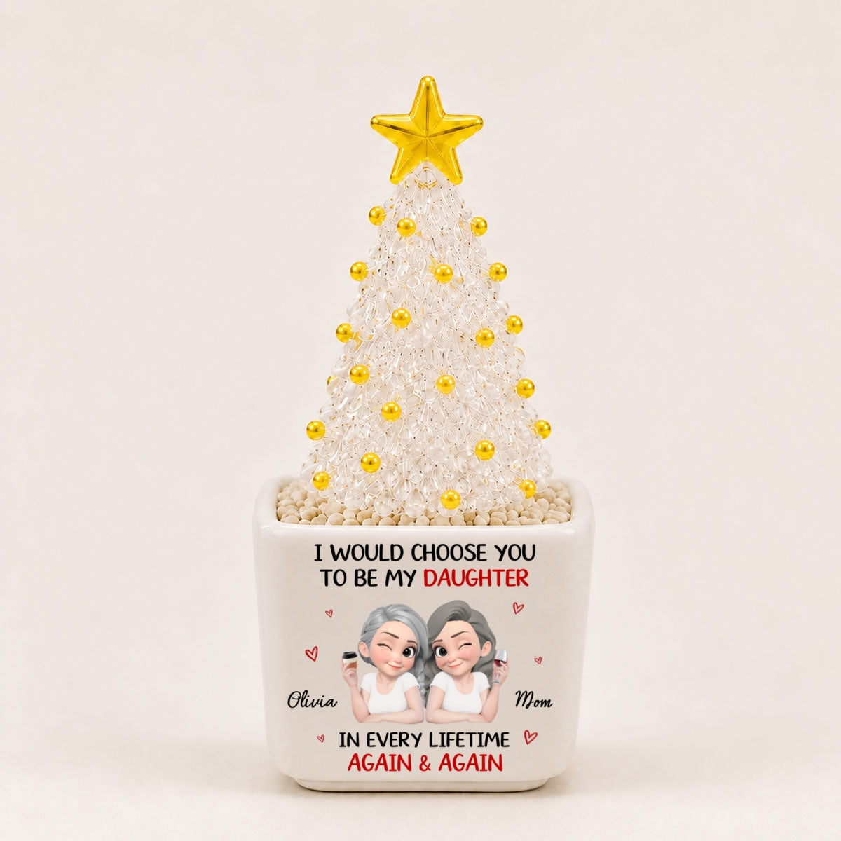 Choose You - Personalized Glass Christmas Tree