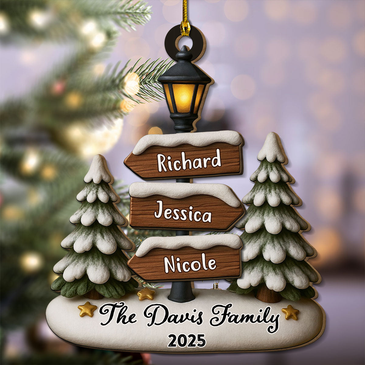 Custom Family Ornament, Christmas Gift for Family Members •  Home Is Where Love Lives - Personalized 2-Layered Wood Ornament