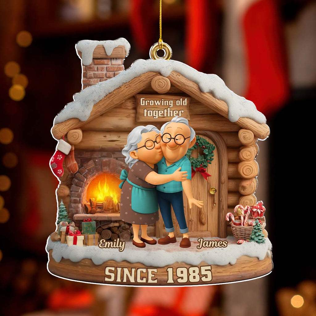 Custom Couple Christmas Ornament, Anniversary Gift •  Growing Old Together Christmas - Personalized Acrylic Ornament