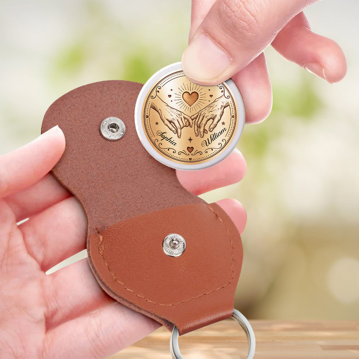 Custom Coin Keychain for Husband, Couple Anniversary Valentine's Day Gifts • My Lover - Personalized Pocket Hug