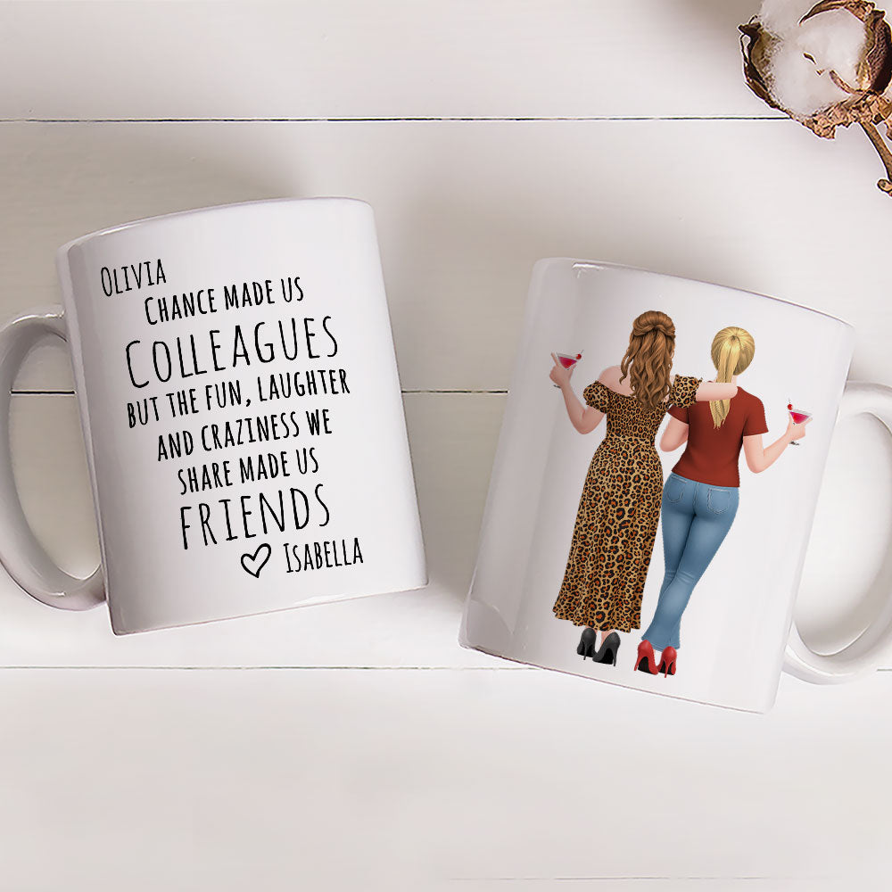 Custom Coworker, Christmas & Birthday Team Appreciation Gift • Work Brought Us Together - Personalized Coffee Mug