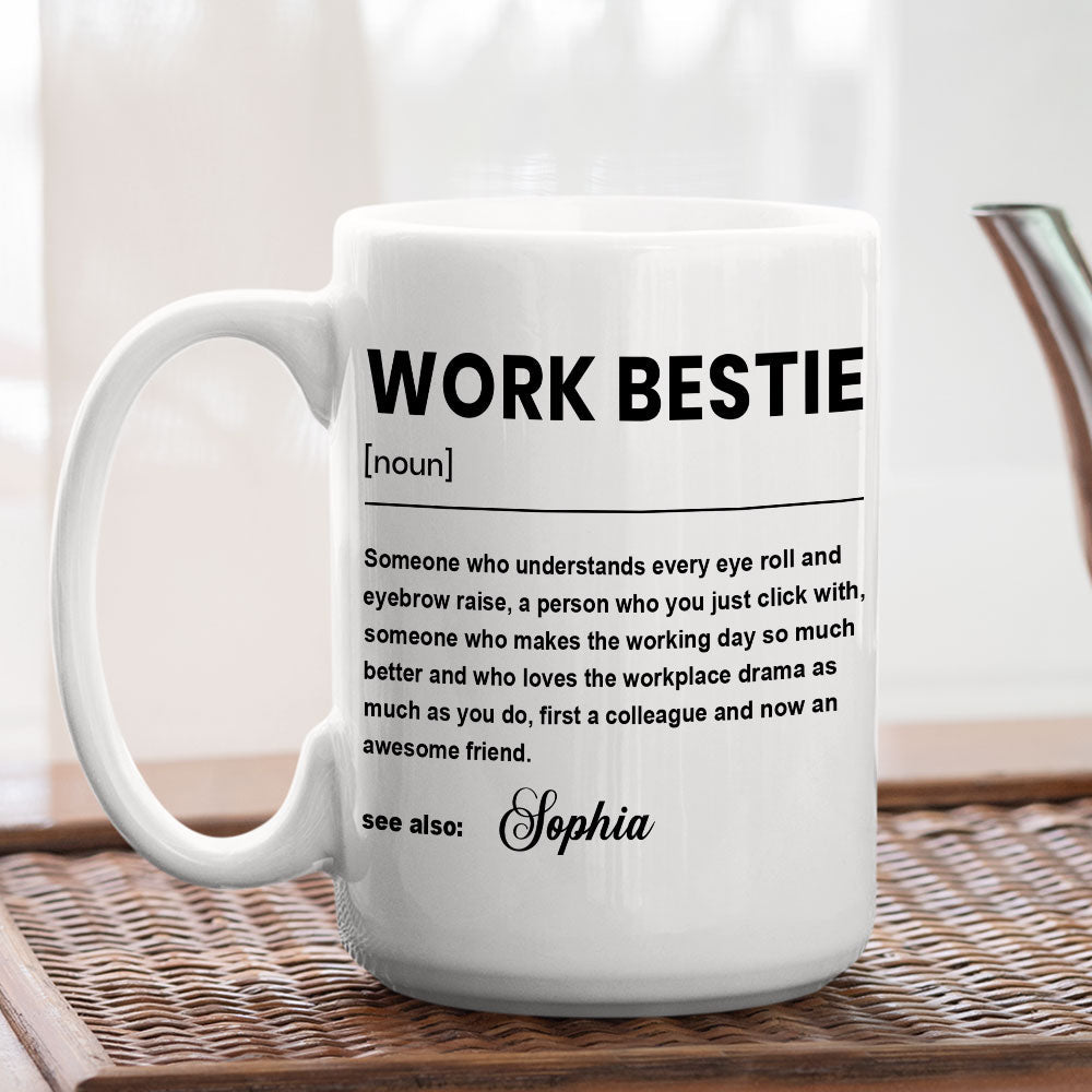 Custom Coworker, Christmas & Birthday Team Appreciation Gift • Work Bestie - Personalized Coffee Mug
