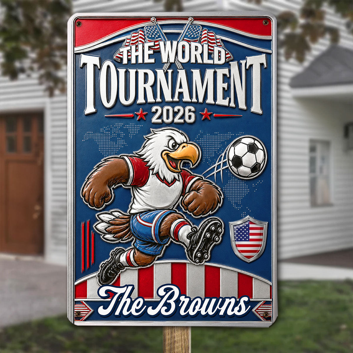 Custom 3D Home & Wall Decor, Birthday & Christmas Gift • Hosted By America Final - Personalized 3D Inflated Effect Metal Sign