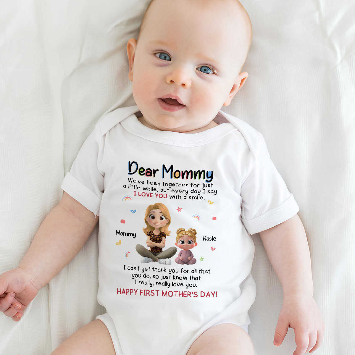 I Love You With A Smile - Personalized Baby Onesie
