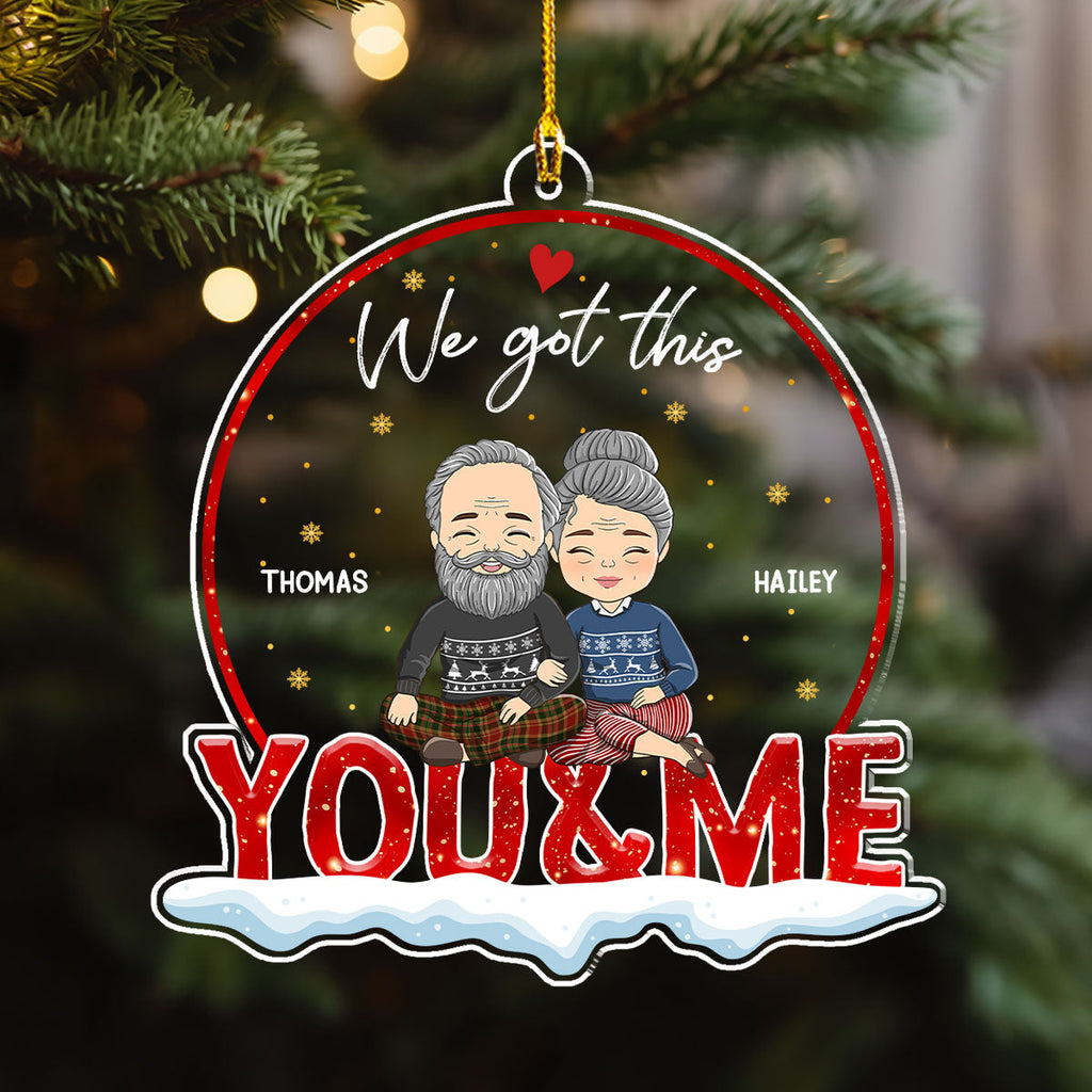 Custom Couple Christmas Ornament, Anniversary Gift •  Together You And Me - Personalized Acrylic Ornament