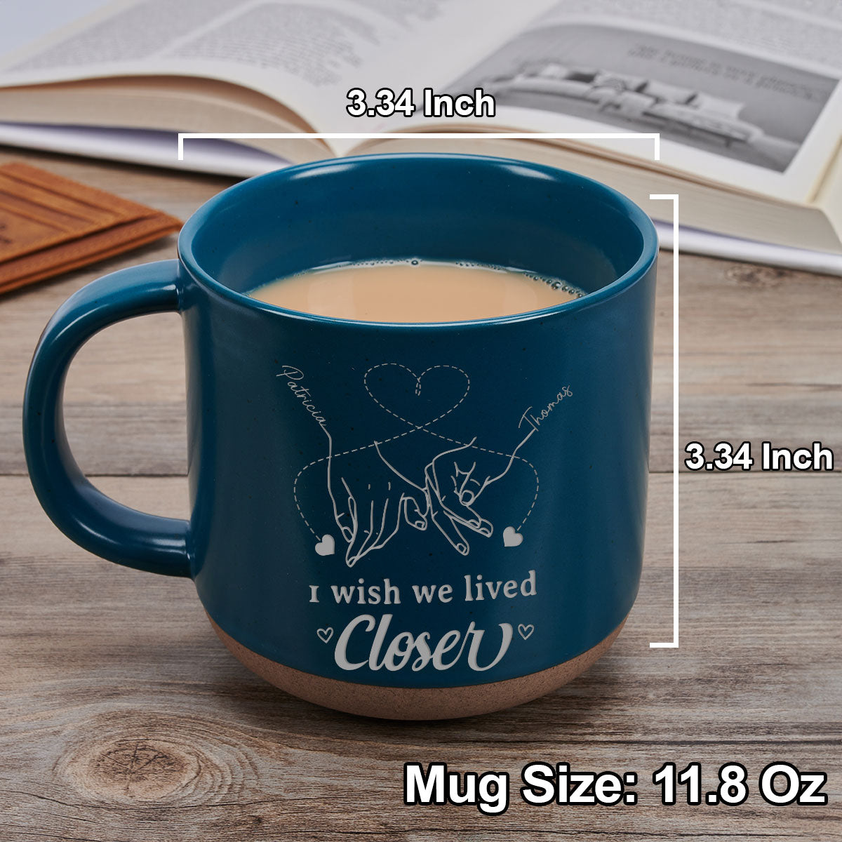 Custom Best Friend, Christmas & Birthday Friendship Keepsake Gift • True Friendship Knows No Distance - Personalized Engraved Pottery Mug