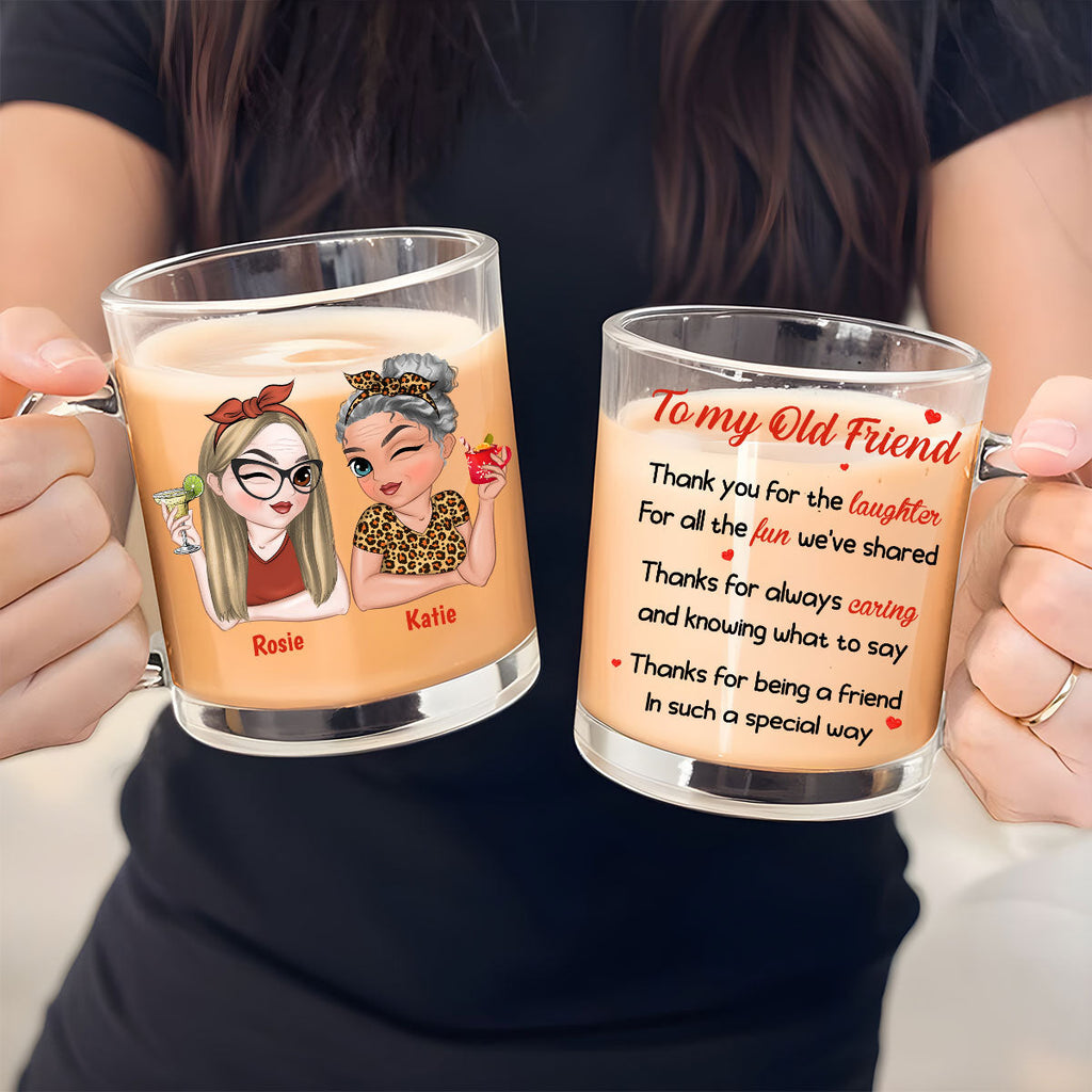 Custom Best Friend, Christmas & Birthday Friendship Keepsake Gift • To My Old Friend - Personalized Glass Mug